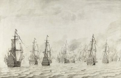 The Battle of Dunkirk, 1659 by Willem van de Velde the Elder